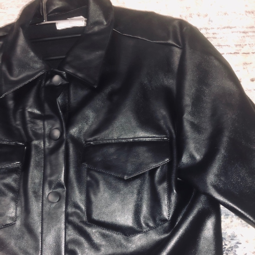 Tinsel leather jacket—cropped